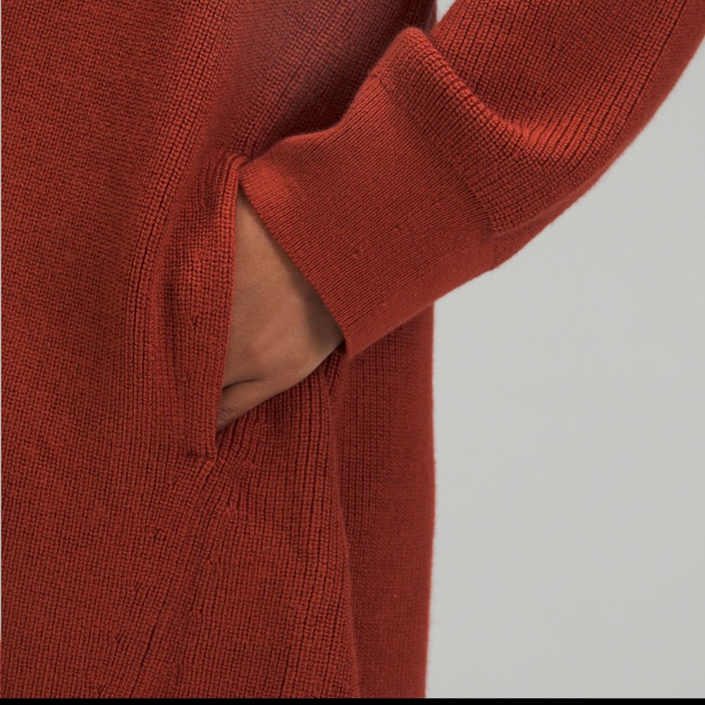 Merino Wool-Blend Ribbed Long Wrap Sweater - Picture 4 of 4